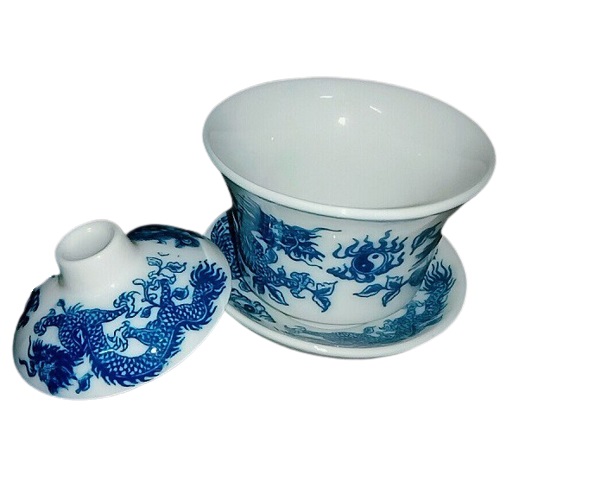 Bát sâm thờ men lam gốm sứ Bát Tràng, 2 cỡ