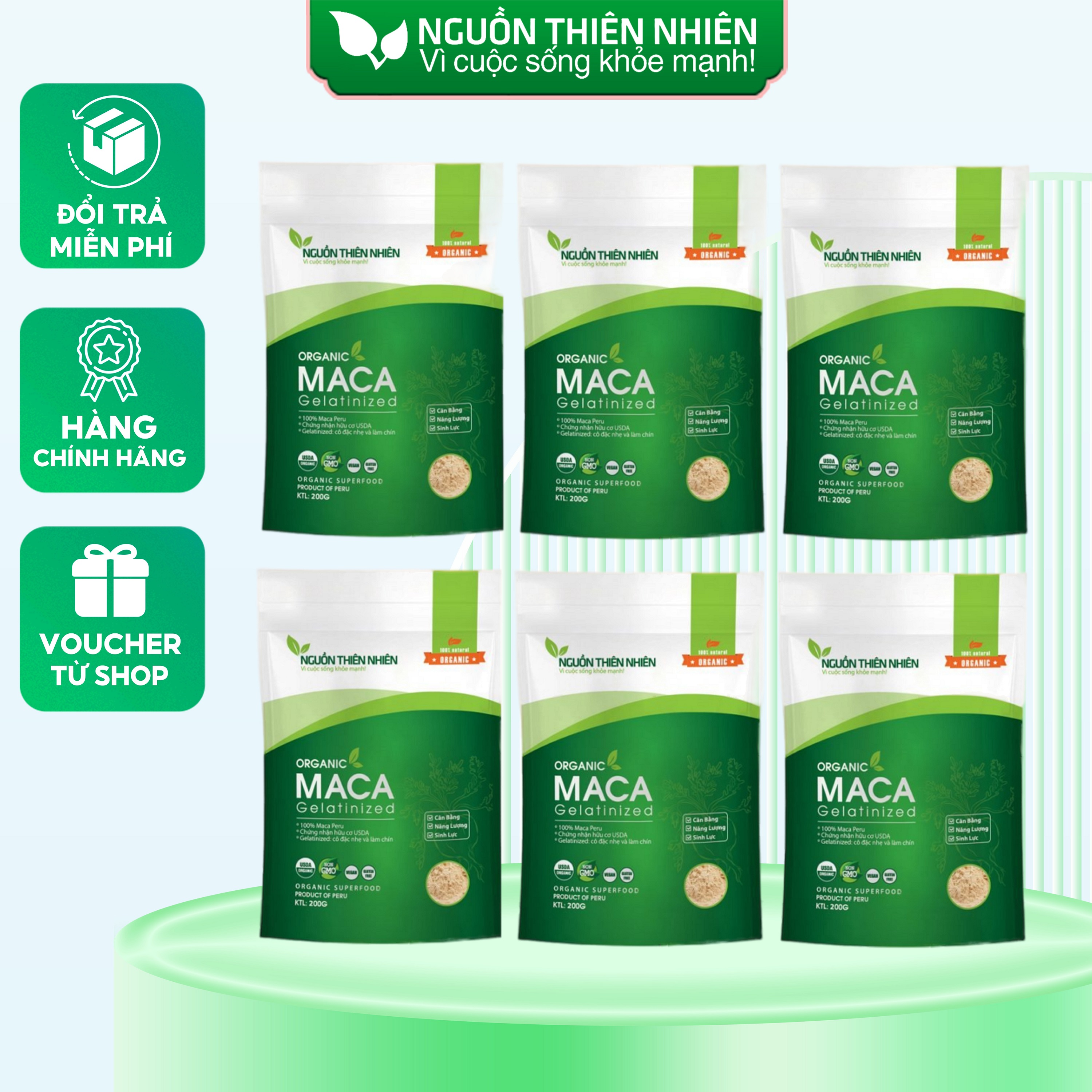 Combo 6 Túi Bột Sâm Maca Peru hữu cơ 200g NguồnThiên Nhiên