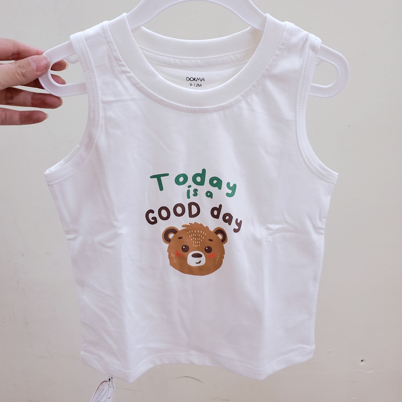 Dokma 2023 Áo ba lỗ/ áo sát nách vải cotton mịn mềm cho bé trai