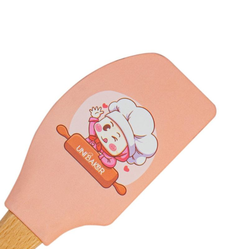 Vét kem Silicon cán gỗ Unibaker MB198 (giao màu ngẫu nhiên)