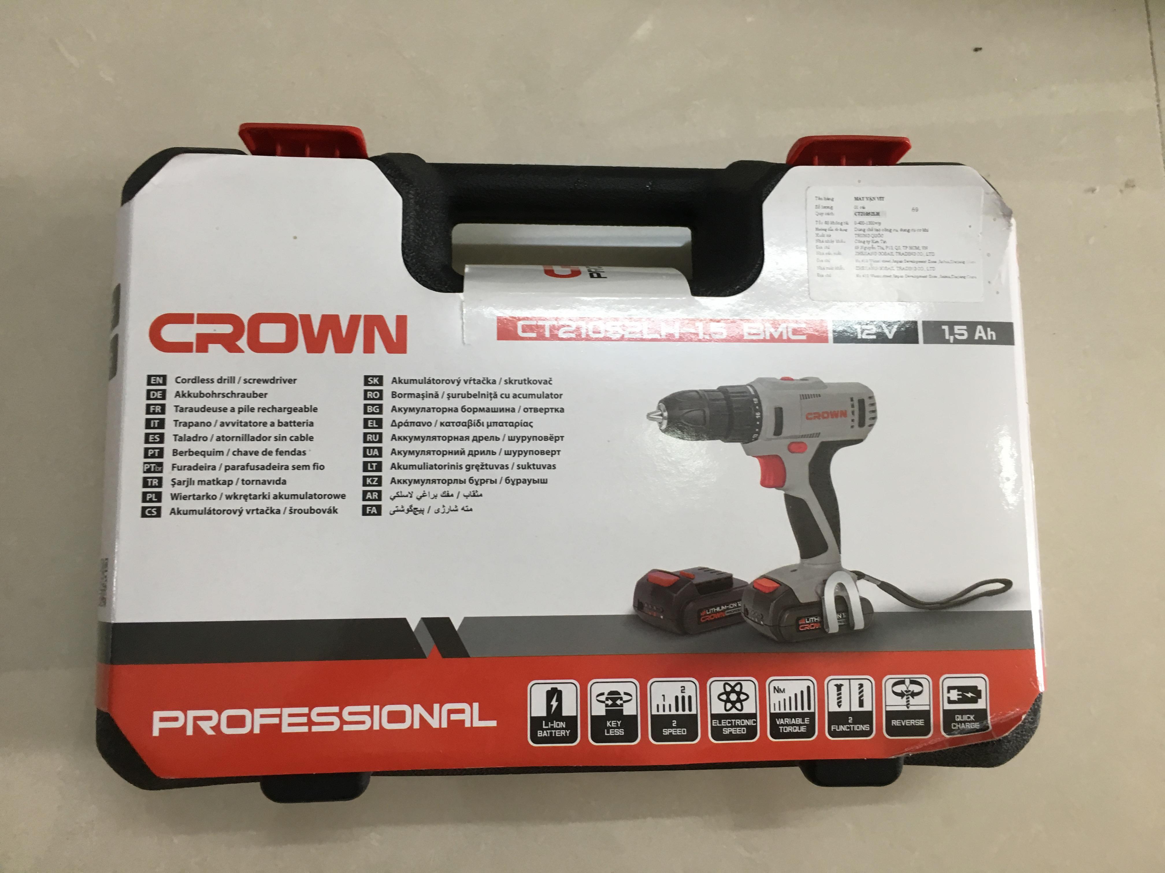 Máy khoan Pin Crown CT21052LH -1.5 BMC