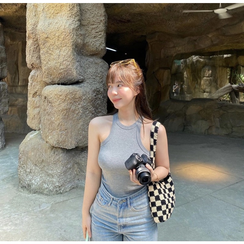 [CÓ SẴN] CHECKERED BAG. TÚI CARO LEN MÓC SIZE M