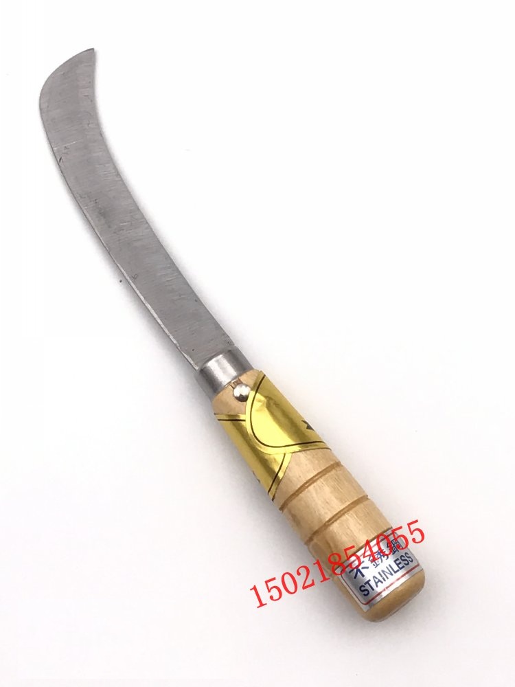 Dao cắt trái cán gỗ ngắn 21cm (liềm cán gỗ ngắn) - LV812