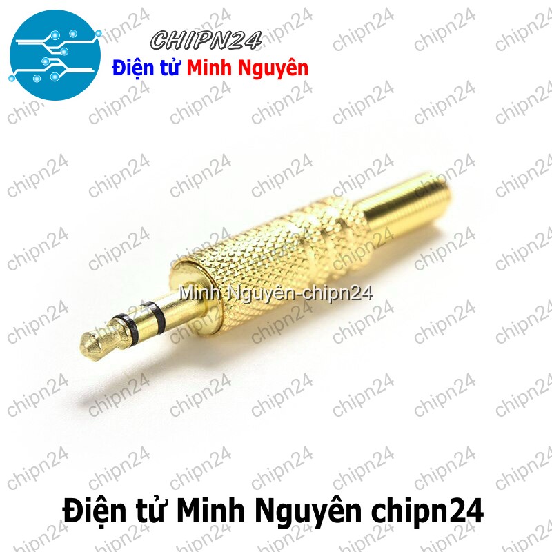 [1 cái] (F113.6) Đầu Jack Audio 3.5mm Vàng hàn dây Stereo - HH005264