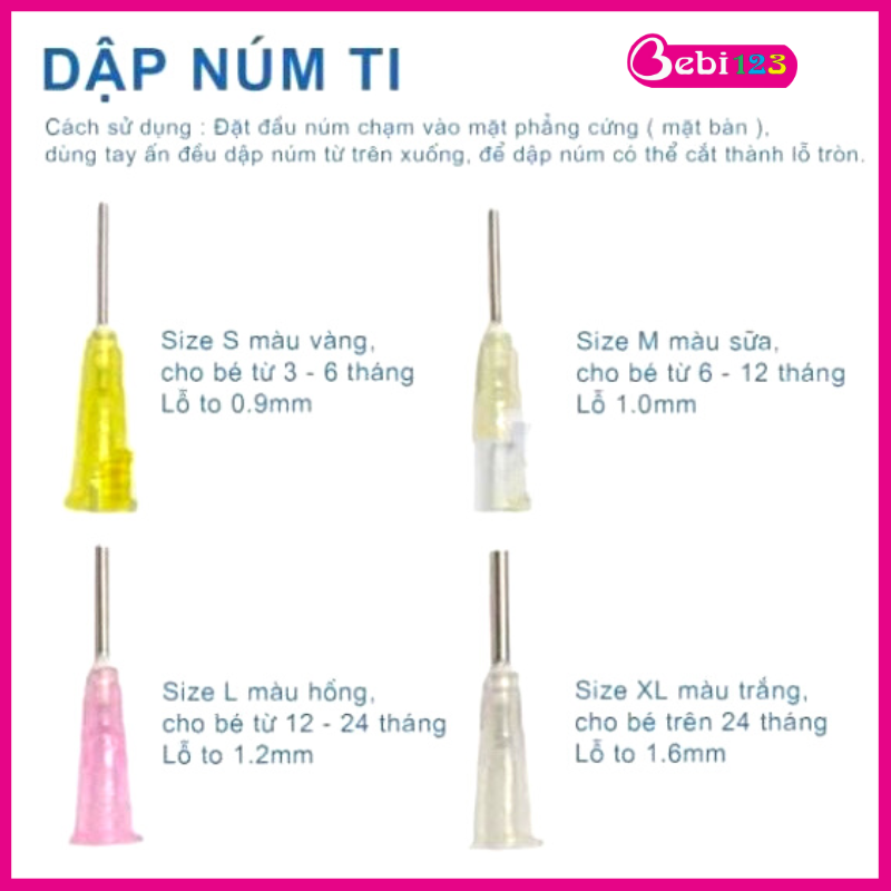 Đồ dùng Đục Lỗ Núm Ty, Dập Lỗ nhiều size núm cho bé