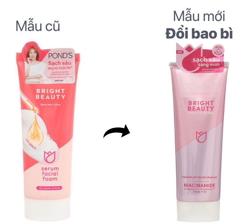 Sữa Rửa Mặt Làm Sáng Da Ponds Bright Beauty (100g) mẫu mới