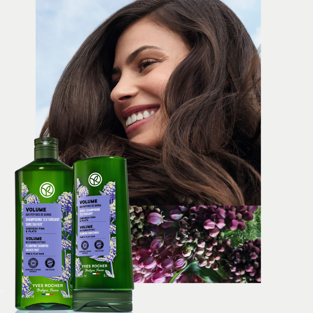 Combo Làm Phồng Tóc Yves Rocher Volume Plumping Shampoo Sulfate Free Bottle 500ml
