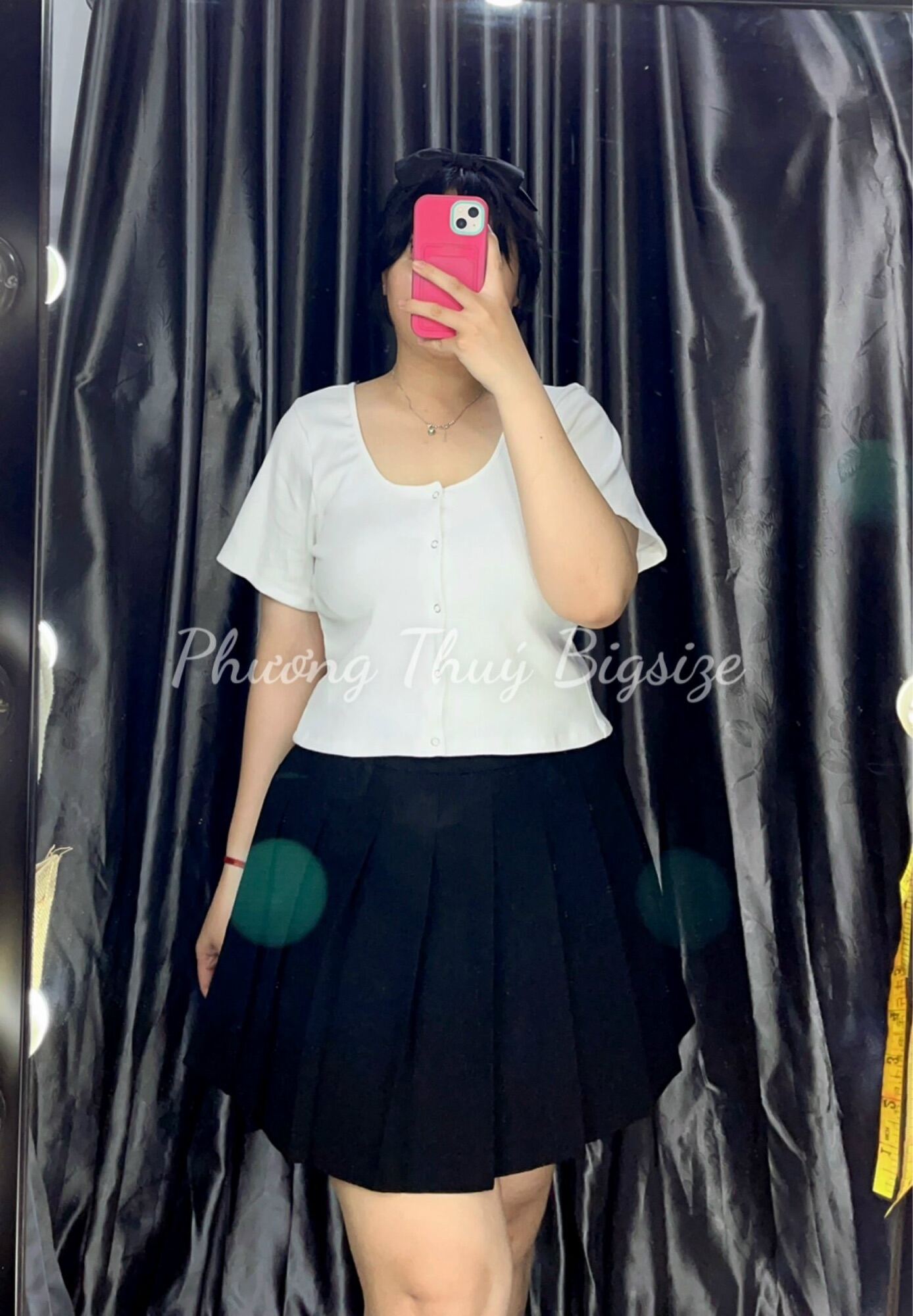 Áo thun cúc bấm nữ bigsize (Ảnh mẫu chụp tại shop).