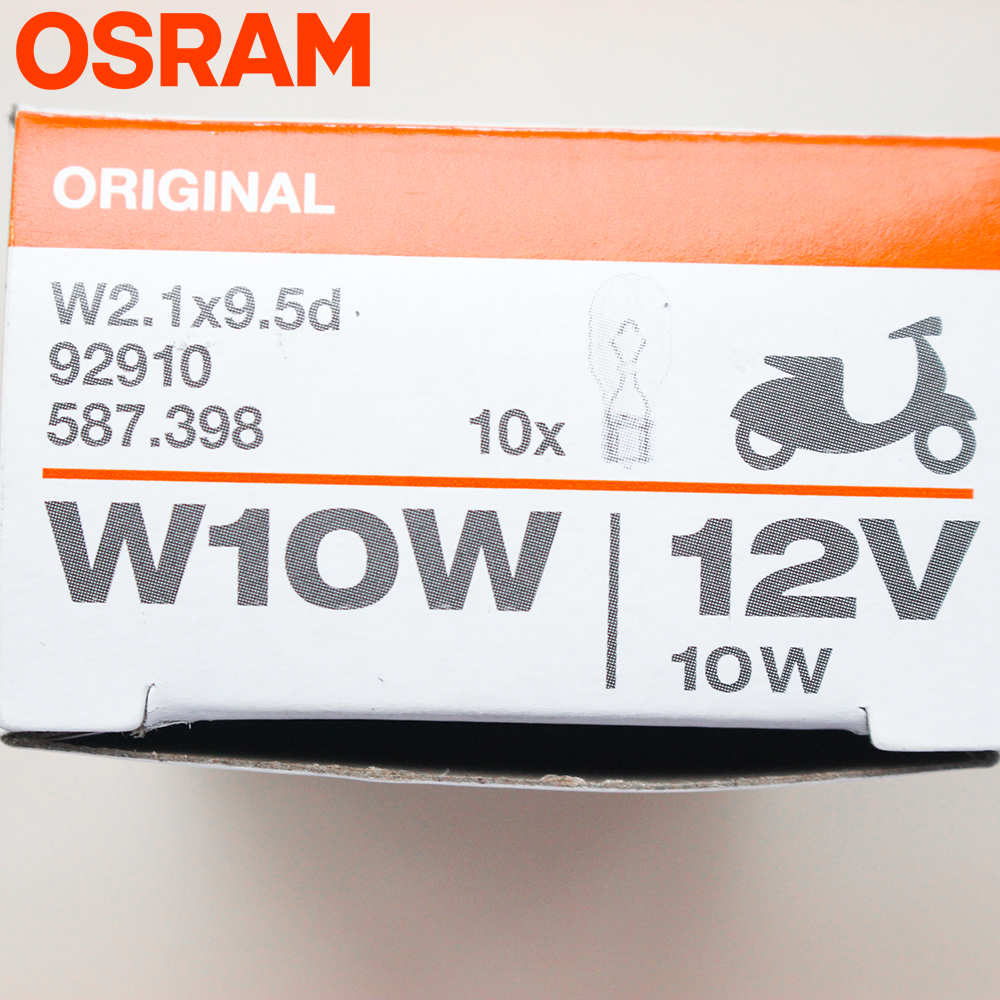 Bóng đèn Halogen OSRAM T13 xi nhan trắng nhiều dòng xe máy Wave, Dream, Future,..(92910)