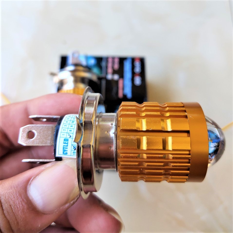 ĐÈN PHA SIÊU SÁNG XE MÁY , ĐÈN PHA 2 CHẾ ĐỘ CỐT VÀNG PHA TRẮNG XE MÁY