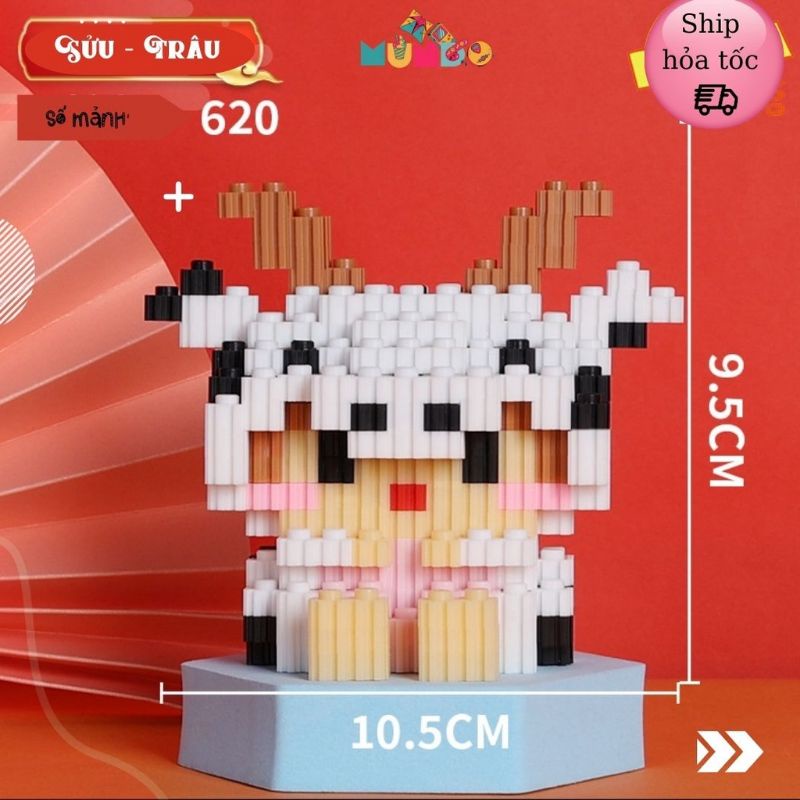 Lego Mô HÌnh Lắp Ráp 3D Mini 12 Con Giáp_BUtmaydep