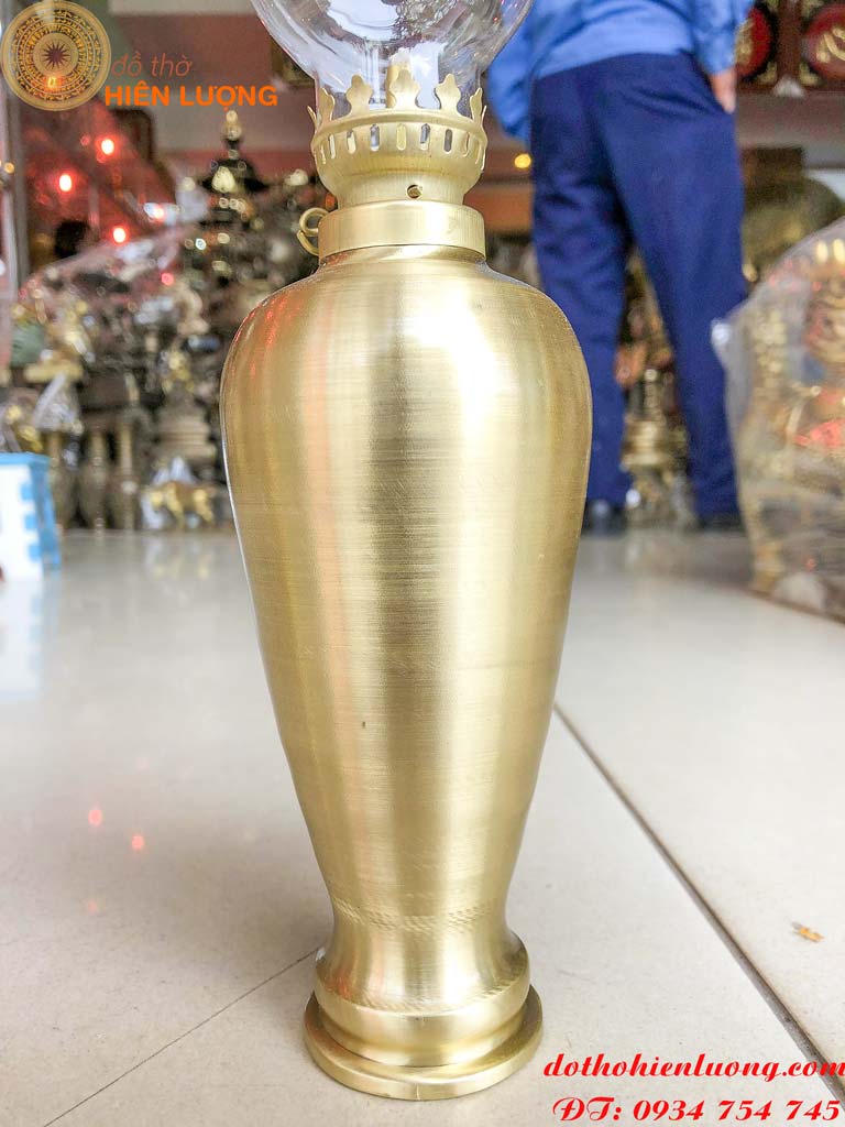Đèn Dầu Bằng Đồng Cát Tút Cao 20cm Và 30cm (Cả Bóng) Thờ Cúng Gia Tiên