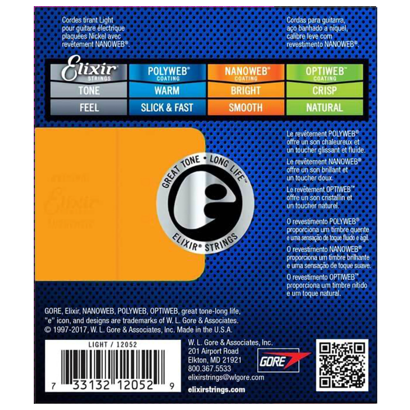 Dây đàn guitar điện chính hãng Elixir 12052-Hàng nhập Mỹ
