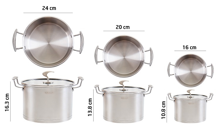 BỘ NỒI TỪ INOX CAO CẤP TAKA TKC03A