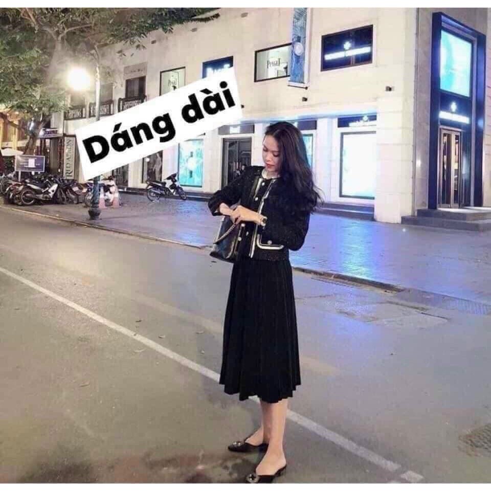 Chân váy DẬP LY CÁT HÀN dáng dài siêu xinh