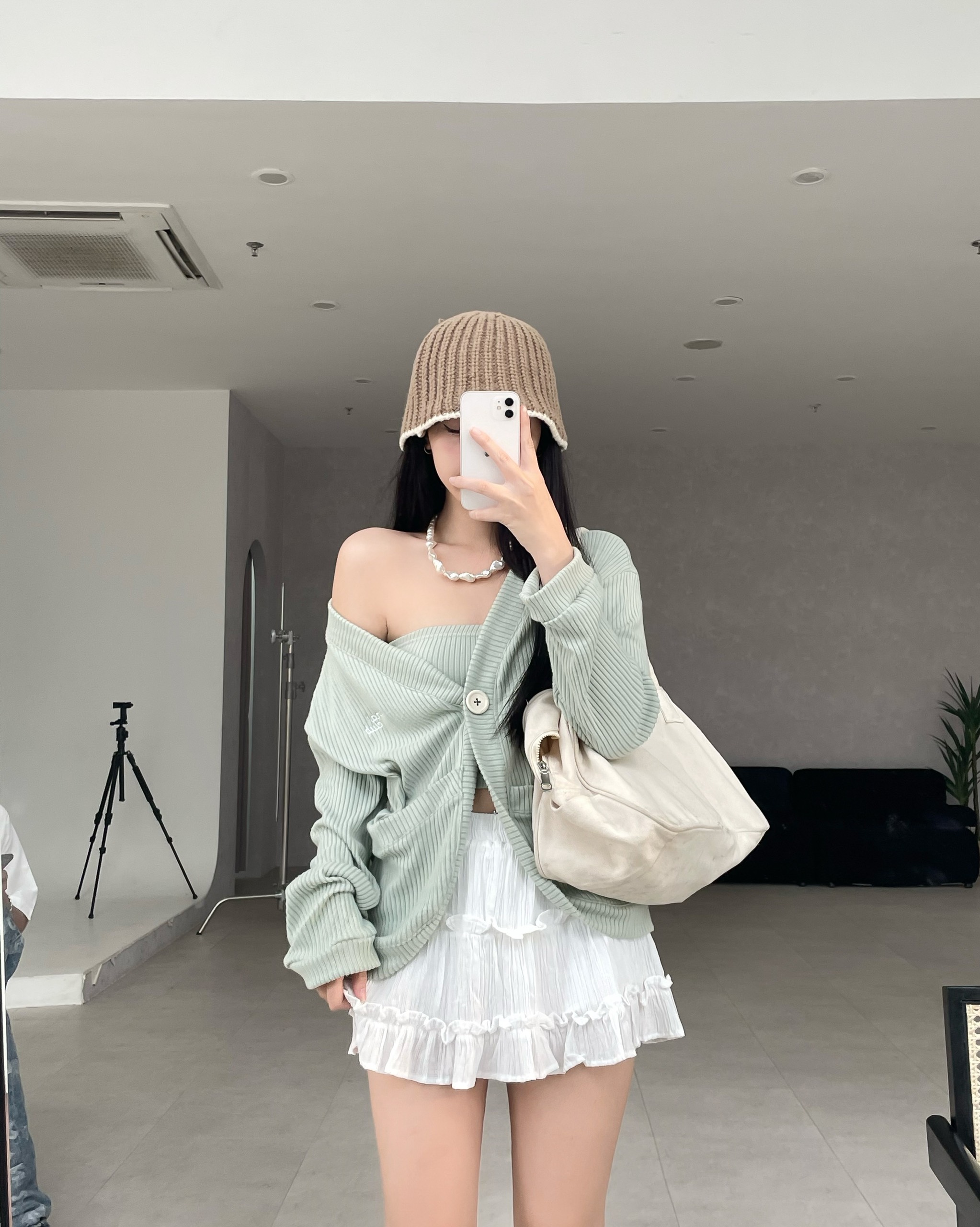 [VOUCHER 12%/149K] Set áo cardigan 2 món MONÁ - TUNA XANH/VÀNG