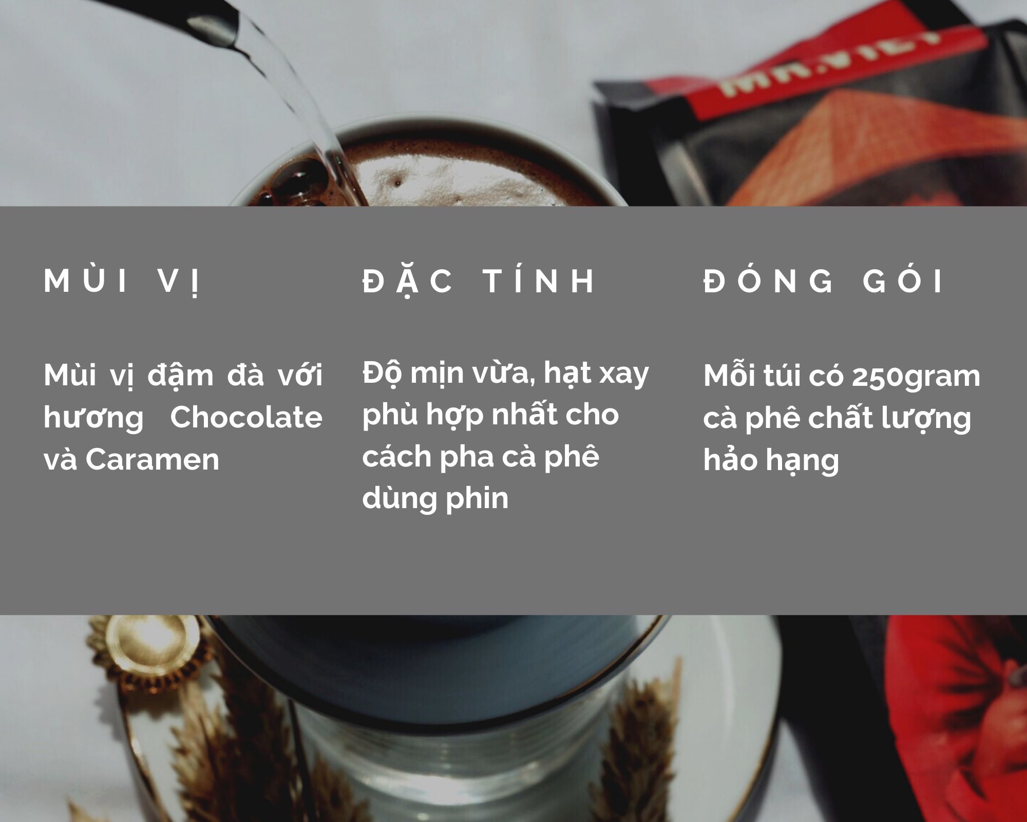 Cà phê Đà Lạt - thương hiệu MR ,VIET (MR.VIET Dalat - Ground Coffee )