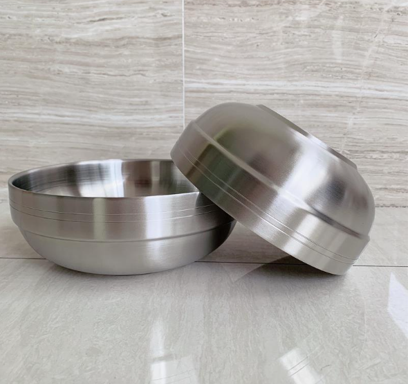 Bát Inox 2 lớp đựng miến, mì Hàn Quốc ( 이중 냉면기)