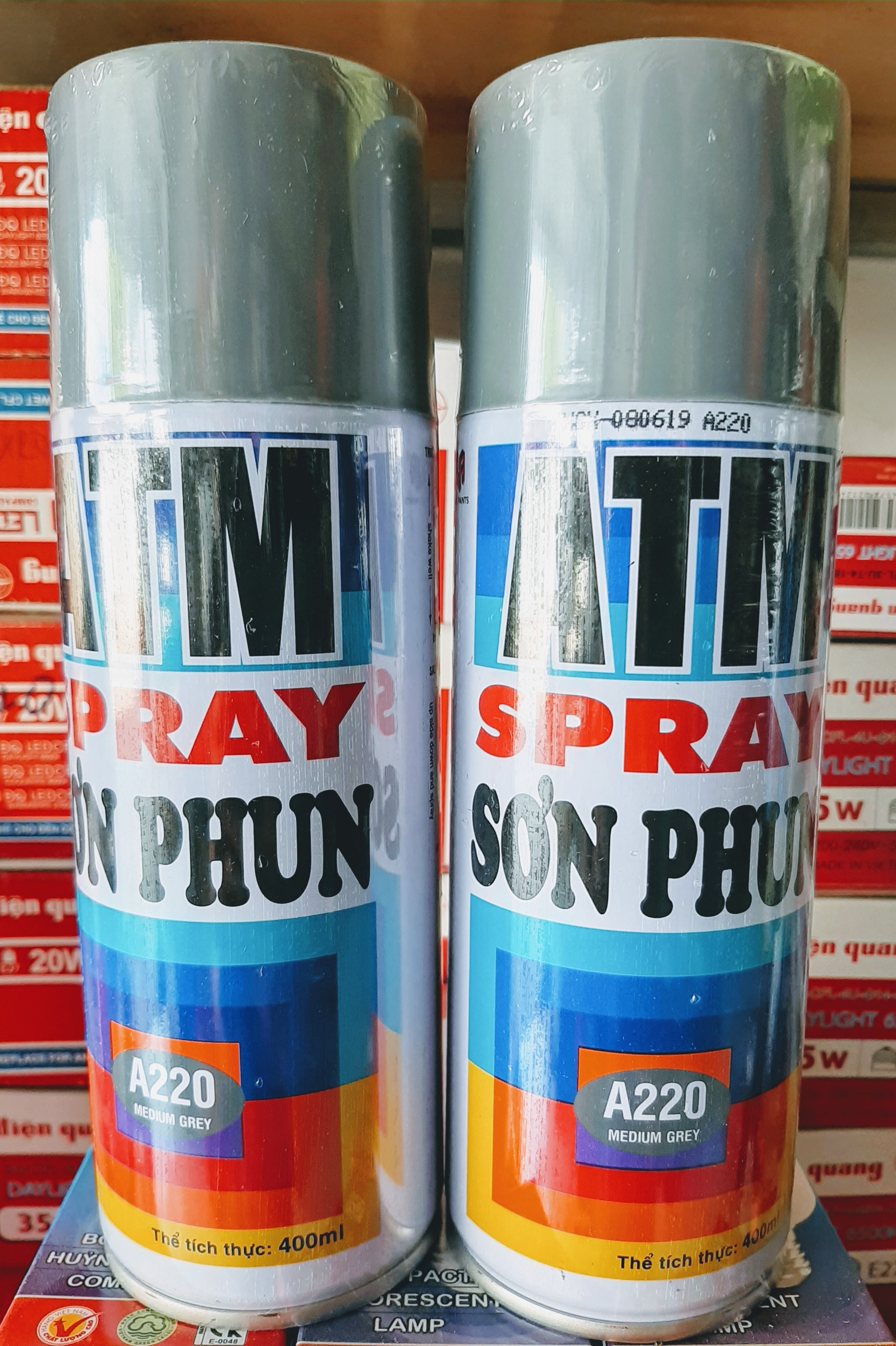 SƠN XỊT XÁM ĐẬM ATM A220 400ml