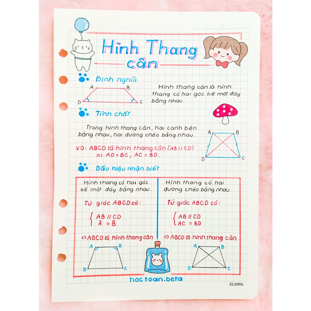 SỔ giấy lò xo trang trí sticker TOÁN 8