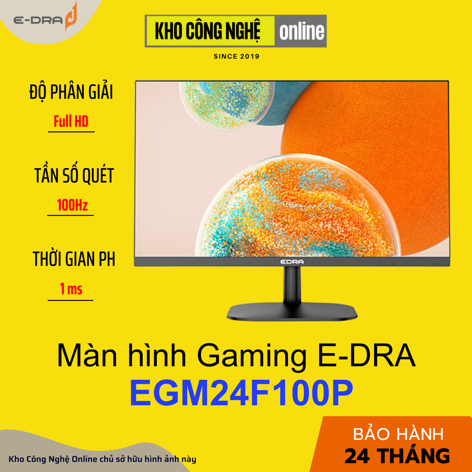 Màn hình e-dra egm22f75 / egm22f100 / egm24f100va 22 inch / 24 inch fullhd 75hz / 100hz