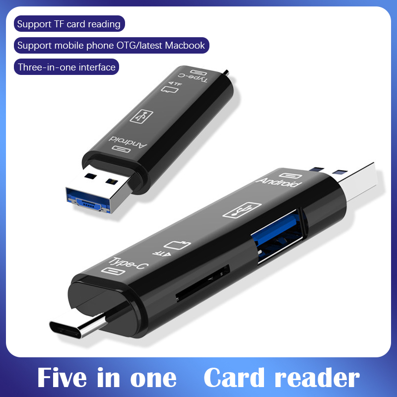 5 trong 1 đa chức năng usb 2.0 loại cusb micro usbtfsd thông minh bộ nhớ đầu đọc thẻ cho điện thoại otg ổ đĩa flash đầu đọc thẻ
