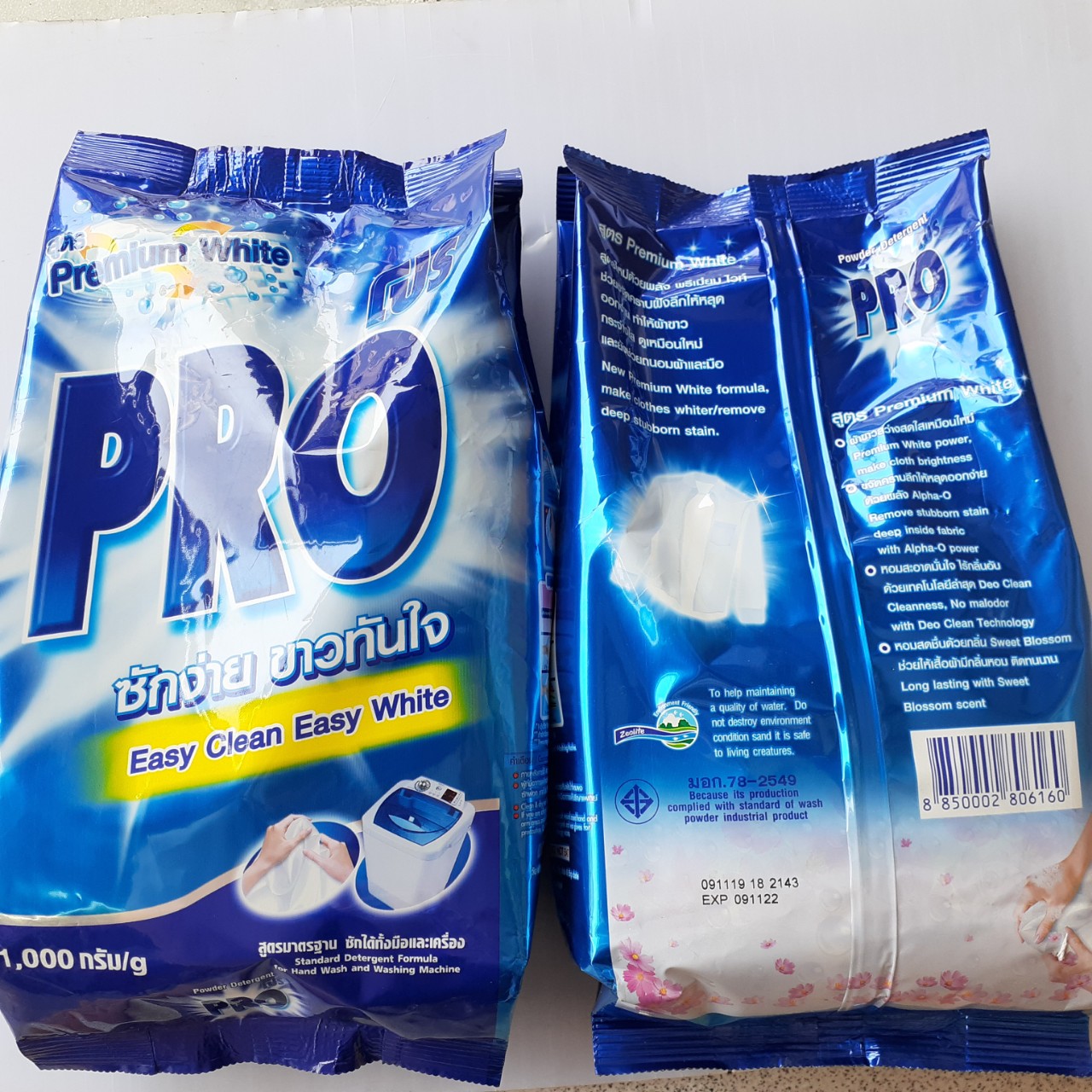 Bột giặt trắng sạch PRO Thái Lan 1kg