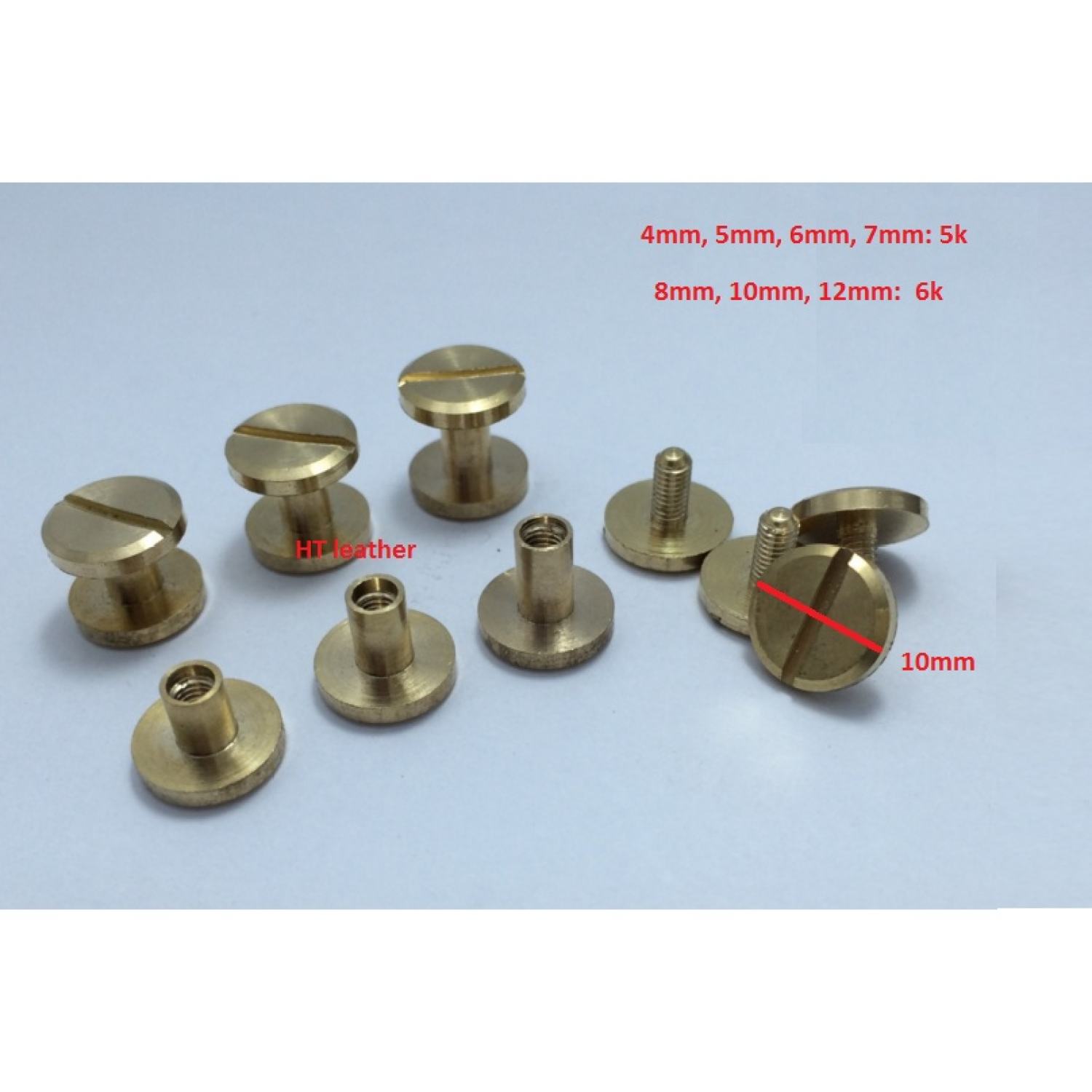 Vít vặn đồng, niken, inox (10 cái)