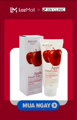 Kem dưỡng da tay hương táo 3W CLINIC Moisturizing Apple Hand Cream 100ml