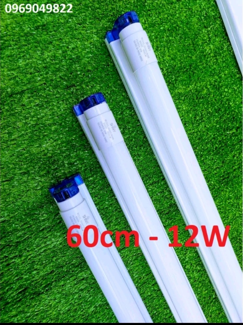 Bộ 3 bóng đèn led tuýp 6 tấc 60cm 12W đầu nhựa sáng trắng.
