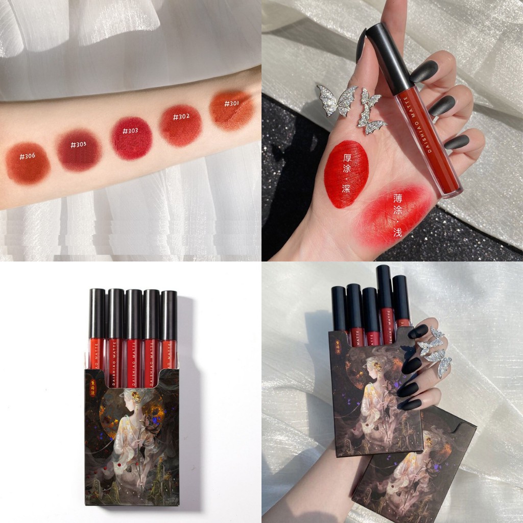 Set Son 5 Cây Muge Leen Cô Gái Meyoco Retro Matte Liquid