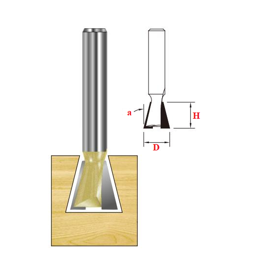 Mũi phay, mũi soi, mũi cắt gỗ rãnh đuôi cá 14 độ 1/4x5/8 D15.90mm ARDEN A0306054