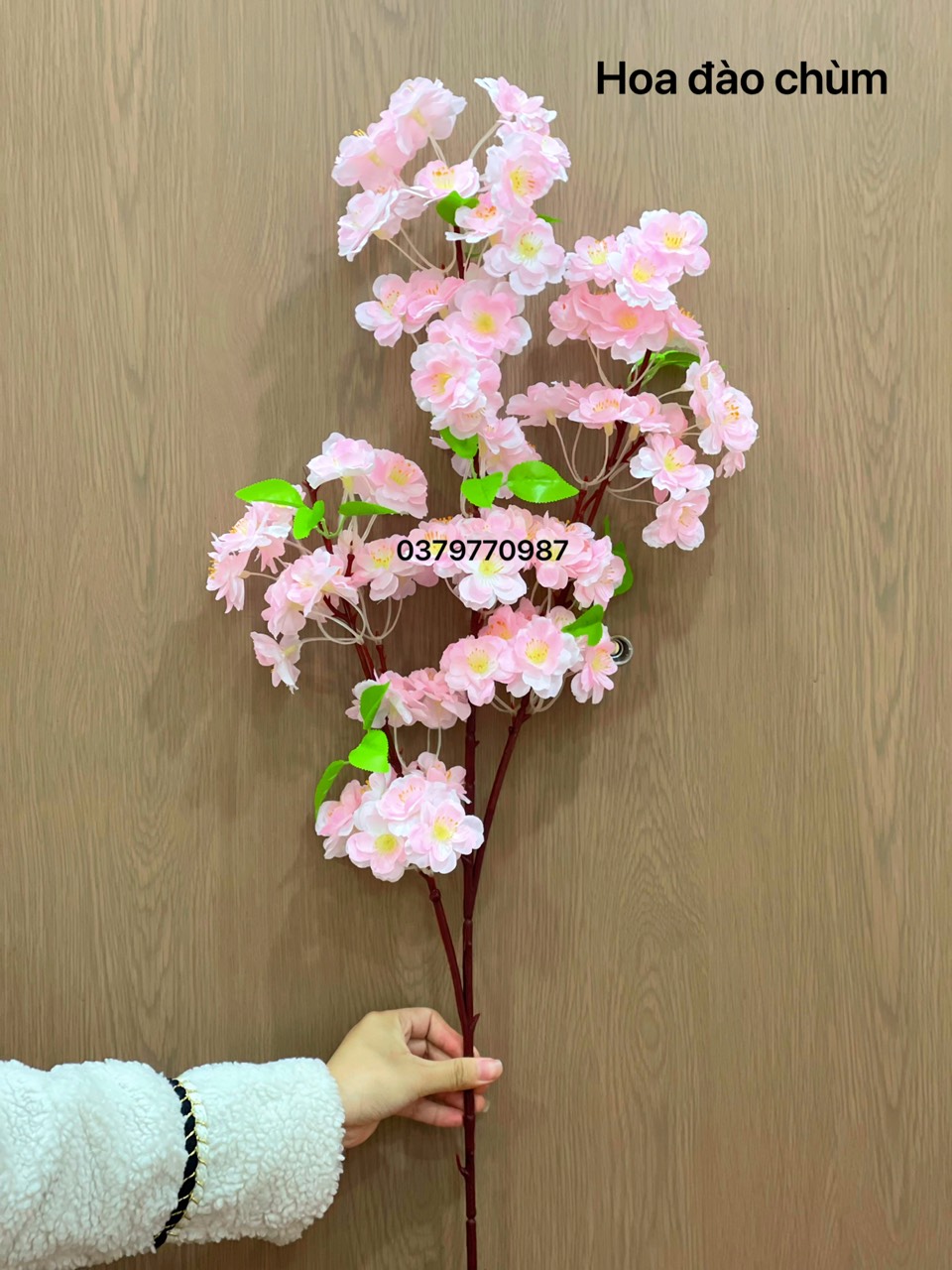 Hoa Đào Giả - Hoa Anh Đào 3 Nhánh ( Gía 1 cành)