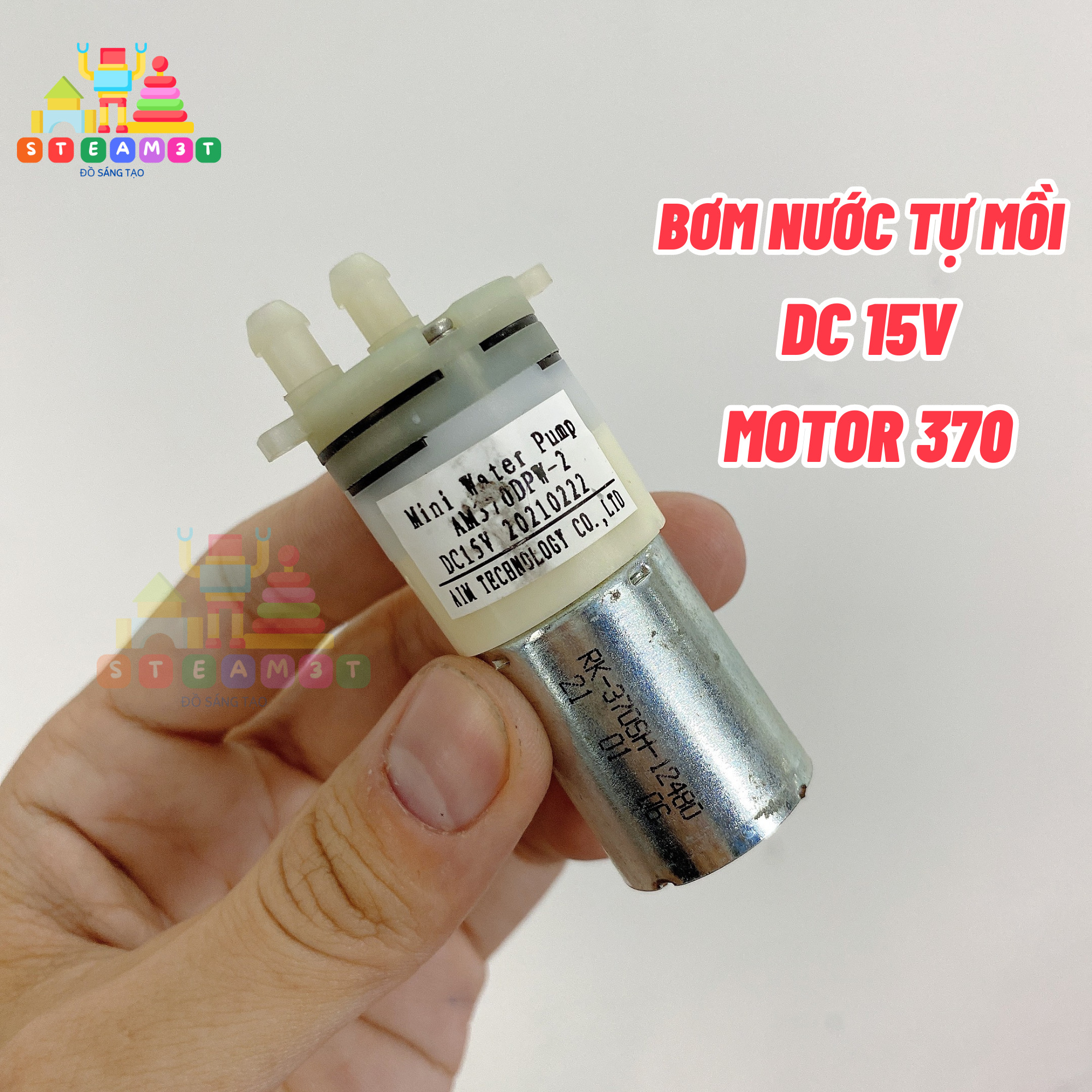 Bơm nước tự mồi 12v - 15v, máy bơm màng, bơm nước motor 370 lưu lượng 2 lít/phút - lk0558