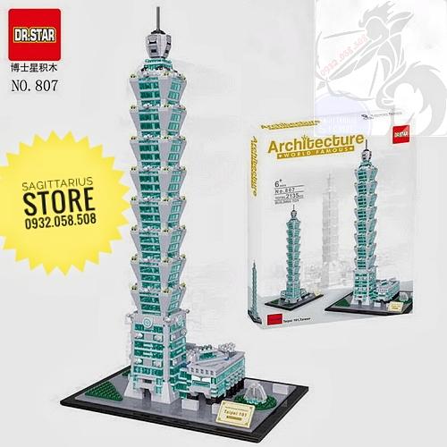 [HCM]Bộ Lego DR.STAR 807 Lắp Ráp Trung Tâm Tài Chính Thế Giới Taipei 101 - Đài Loan ( 2131 Mảnh )