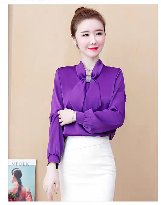 [HCM]Áo sơ mi phi lụa cột nơ sang chảnh BEYEU1688 - BY6362