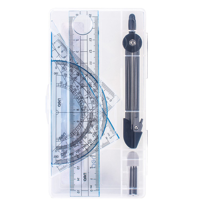 Bộ compa thước 6 loại 15cm 9609 (hộp nhựa) (Deli)