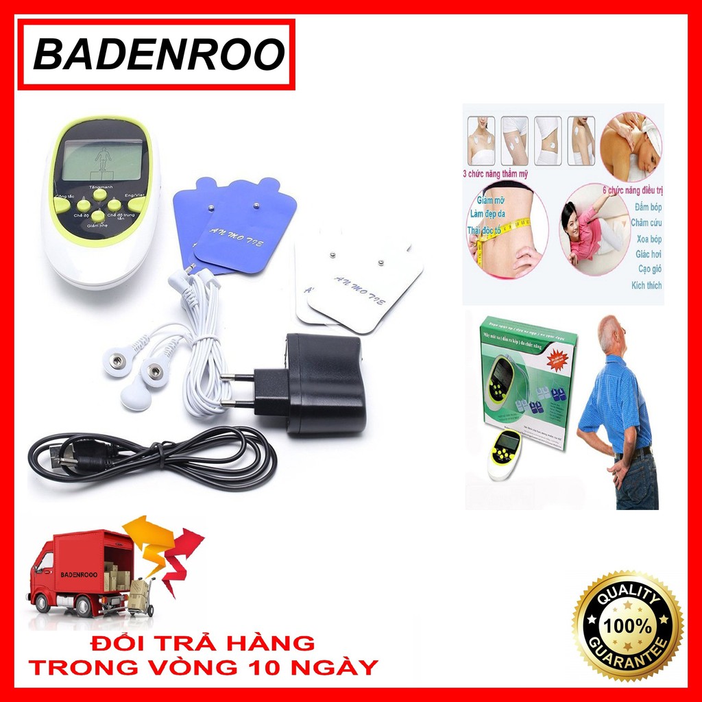 Máy massage xung điện 8 miếng dán - Máy mát xa châm cứu - Máy matxa xung điện - Máy massage châm cứuMáy Massage Xung Điện Nhật Bản Chính Hãng Trị Liệu 8 Miếng Dán, 8 Chế Độ Massage,