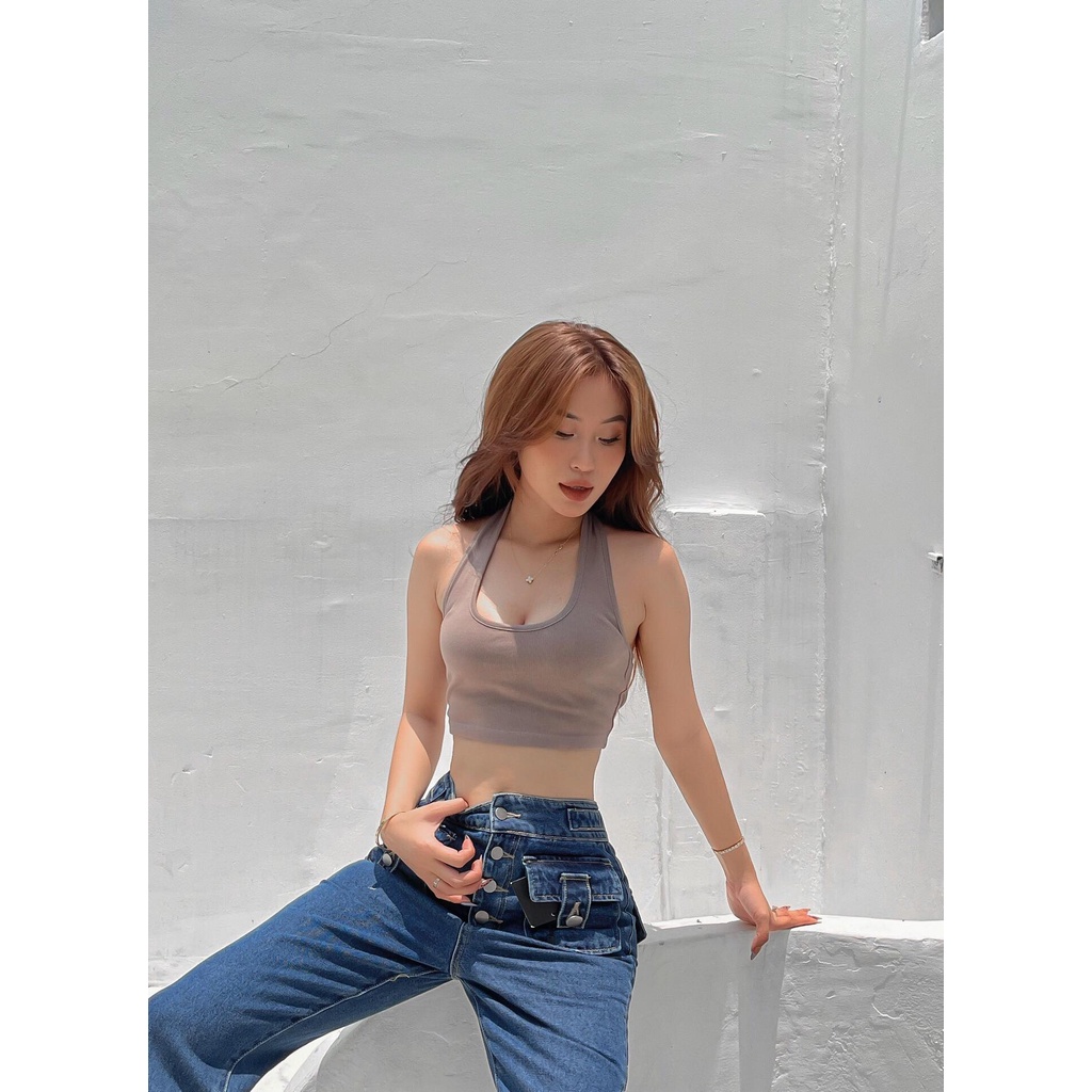 Áo croptop cổ yếm CHICMONKI CAT02