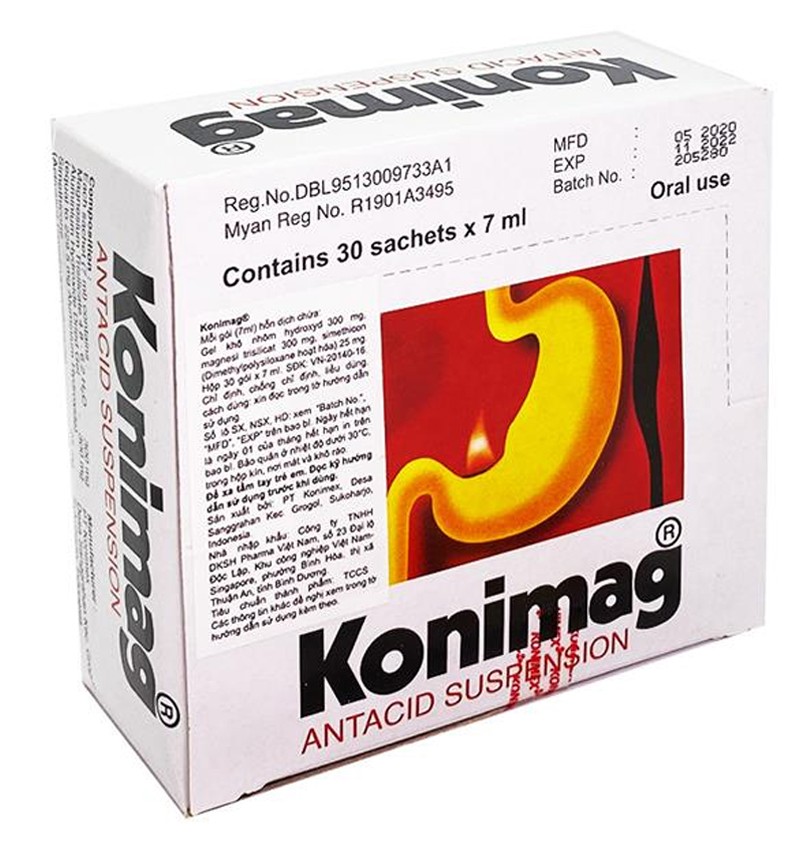 Konimag hỗ trợ dạ dày - hộp 30 gói