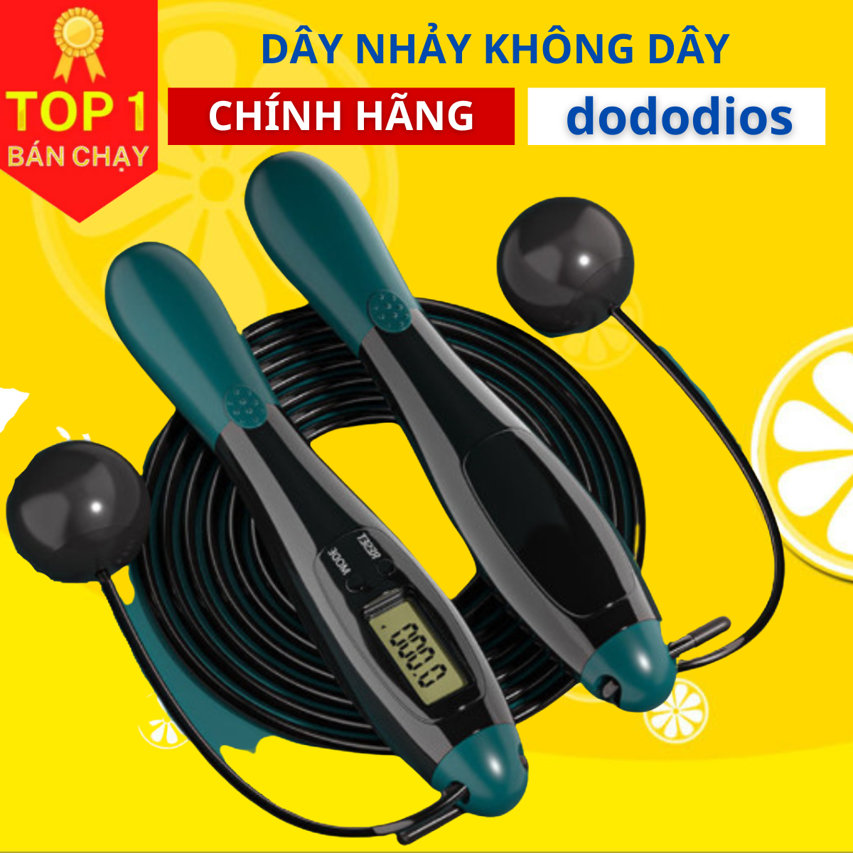 Dây nhảy đếm số vòng tự động, dây nhảy không dây, 4 chế độ, chống trượt