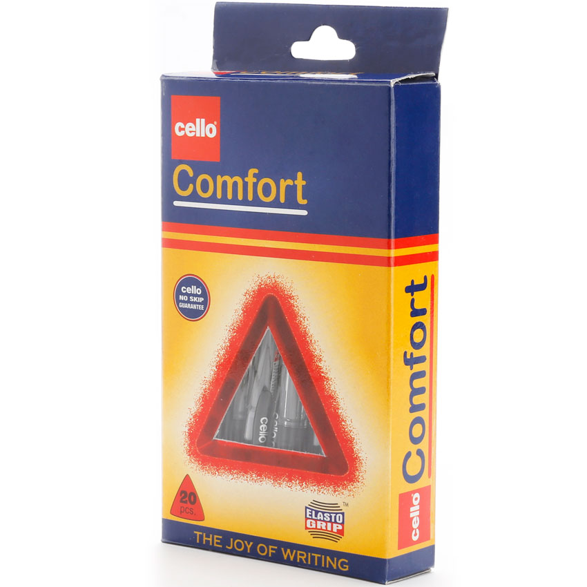 Hộp 20 chiếc bút Cello Comfort 0.7mm (Xanh, đen, đỏ)