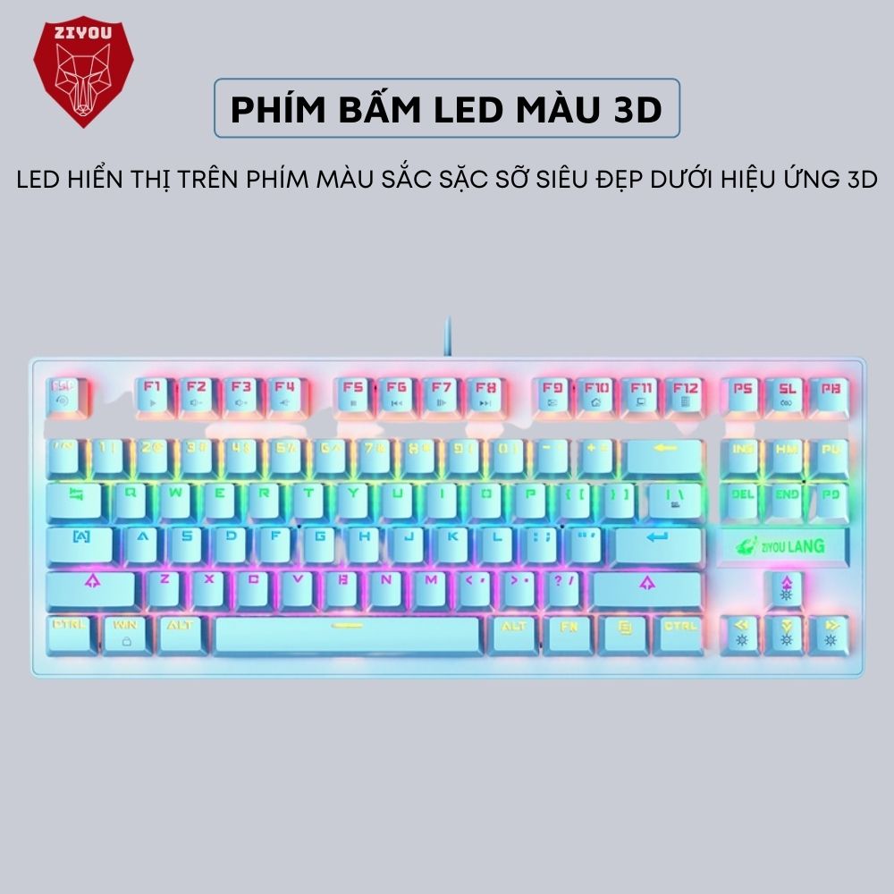 Bàn Phím Cơ K2 Thế Hệ Cơ Mới 2023, Dòng Bàn Phím Cơ Chơi Game Cao Cấp Có LED RGB 10 Chế Độ Khác Nhau Dành Cho Máy Tính, Laptop, PC, Bàn Phím Có Nhiều Màu Sắc Cực Đẹp Dùng Cho Cả Nam Và Nữ - ZIYOU