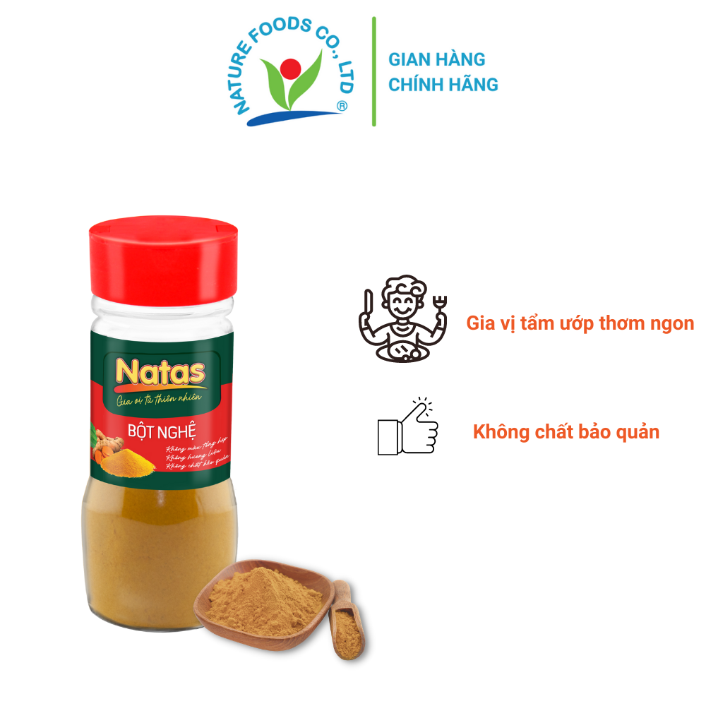 BỘT NGHỆ NATAS gia vị tiện dụng (hũ 40g)