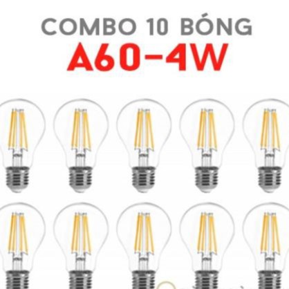 [HCM]Combo 10 bóng LED A60 4W bóng edison trang trí