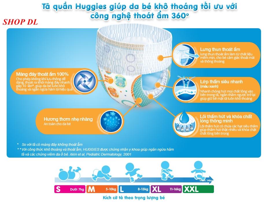 Tã quần Huggies size L - 68 miếng (cho bé 9 - 14 kg)