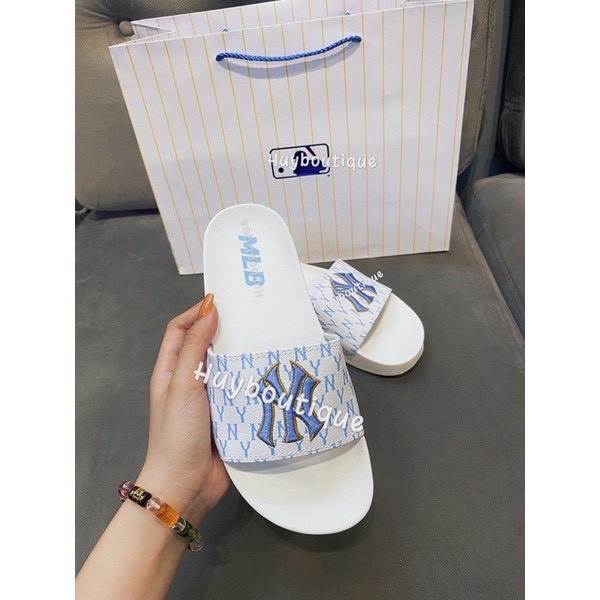 [𝐅𝐮𝐥𝐥 𝐁𝐨𝐱+Ả𝐧𝐡 𝐓𝐡ậ𝐭] Dép 𝗠𝗟.𝗕 NY Xanh Blue x Trắng siêu xinh