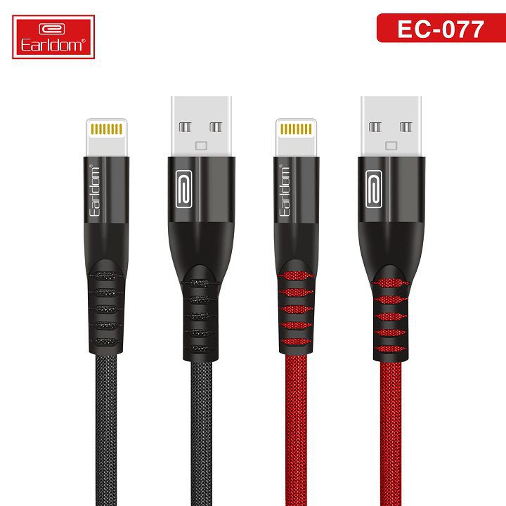 Cáp sạc dù Earldom EC-077 , cáp sạc nhanh 3A (Lightning /Micro /TypeC)