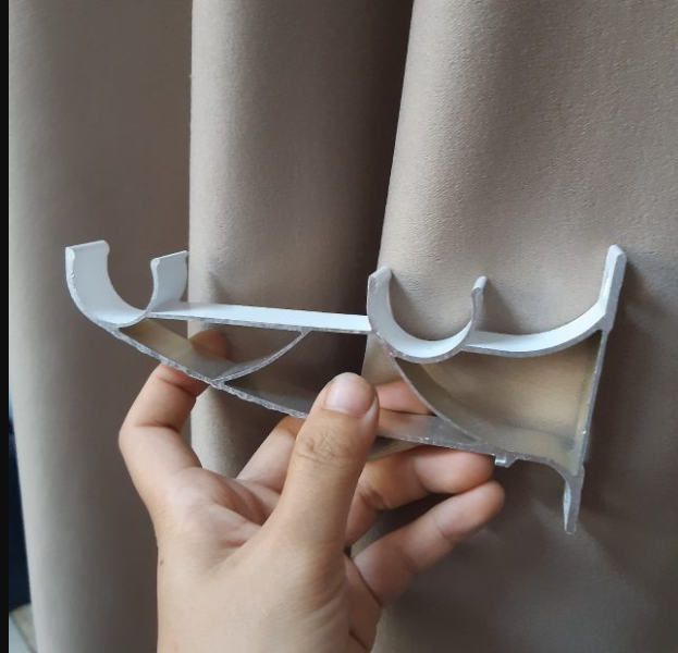 Bát đôi ( giá đỡ đôi) thanh treo rèm 2 lớp - 16cm