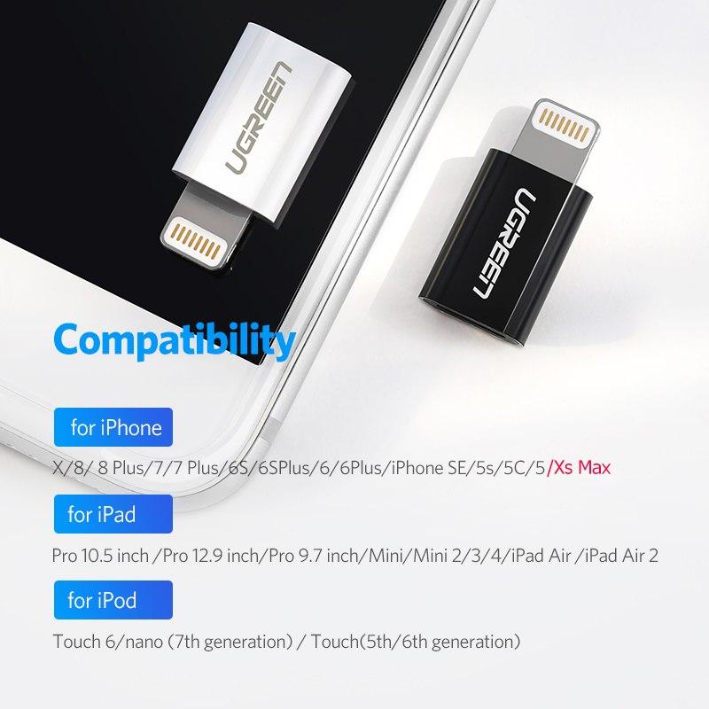 Đầu chuyển Micro USB sang Lightning MFi màu đen có móc khóa Ugreen